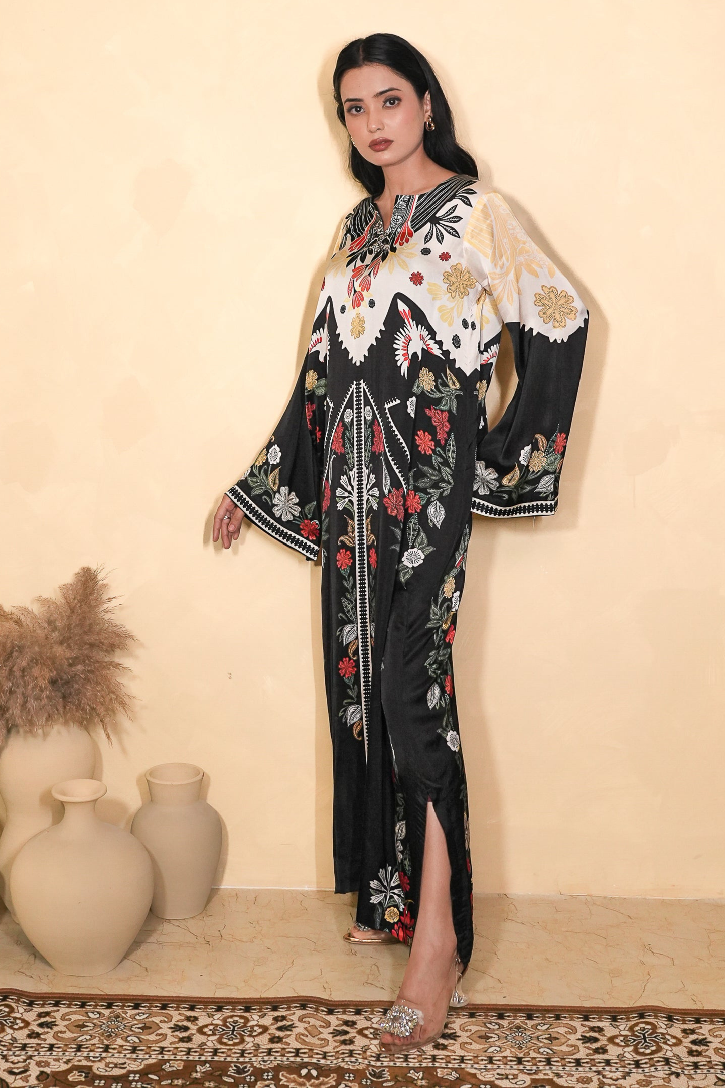 NOIR BLOOM KAFTAN